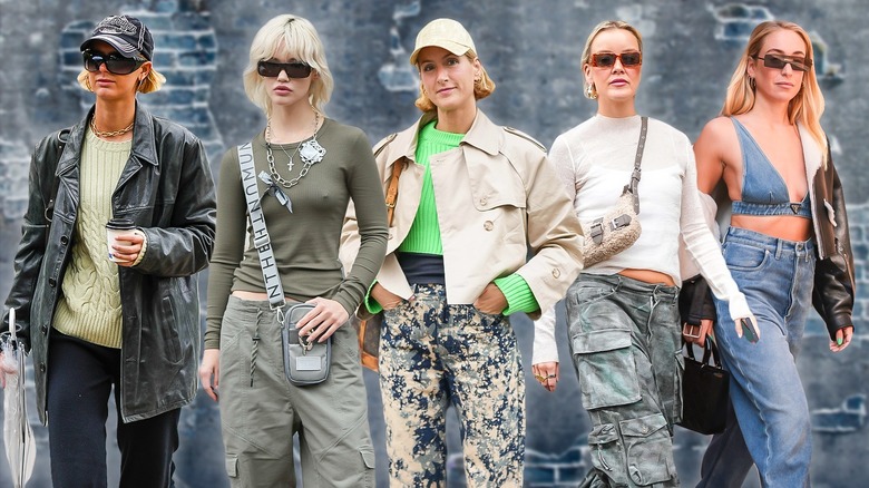 Five women in streetwear looks