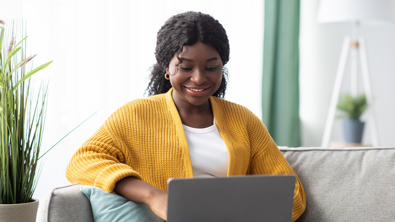 Woman working from home