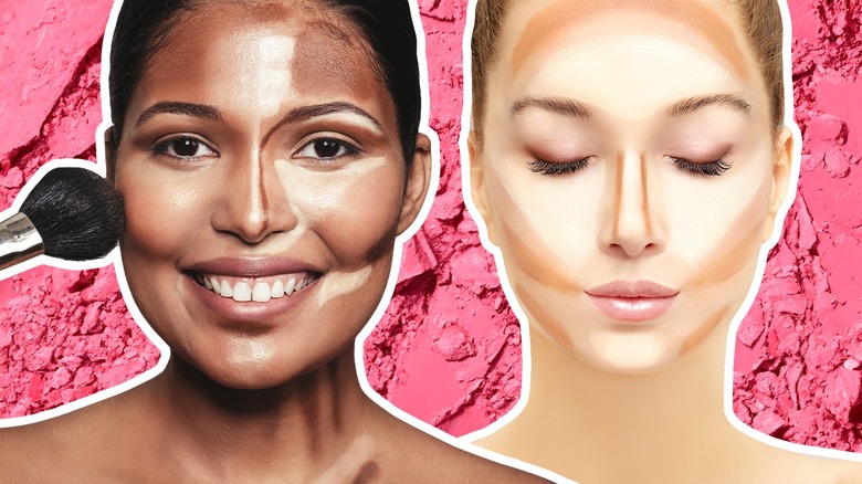Two women composite contouring image