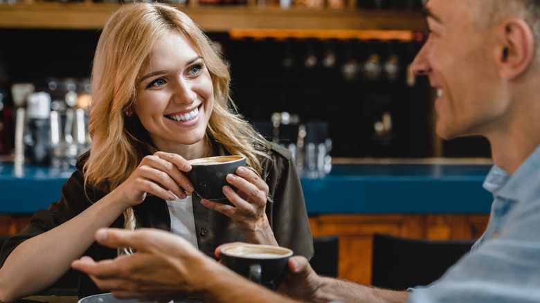 Man and woman on coffee date