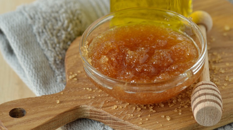 close up of sugar scrub