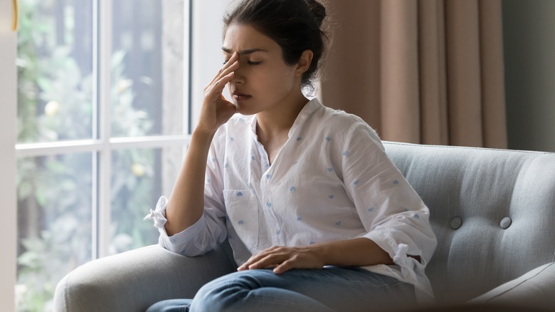 woman with headache