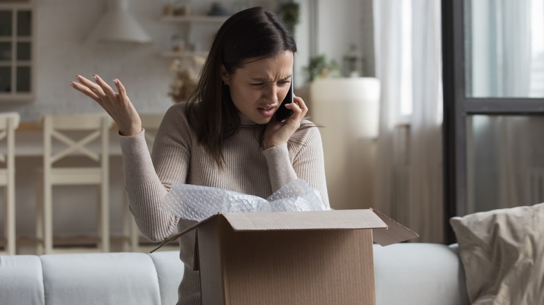 Woman on phone complaining