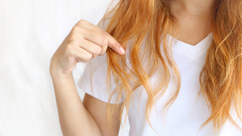 woman with damaged hair