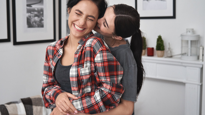 Couple embracing