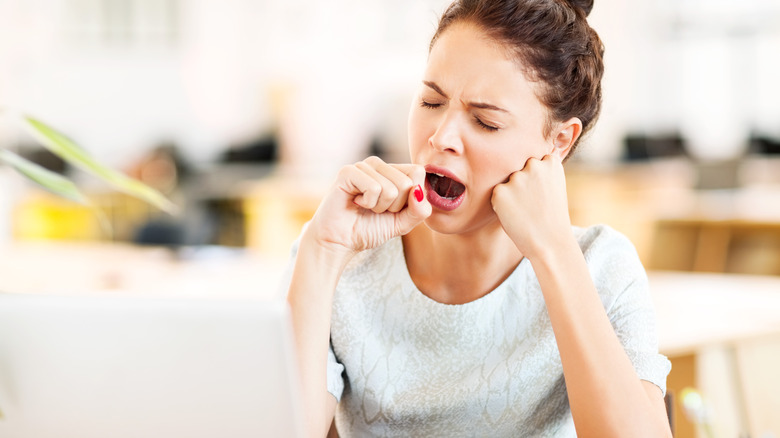 Woman bored at work