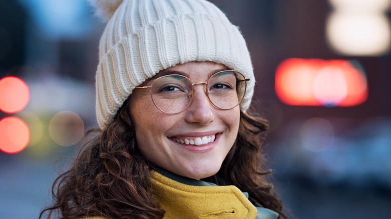 Woman wearing a winter hat