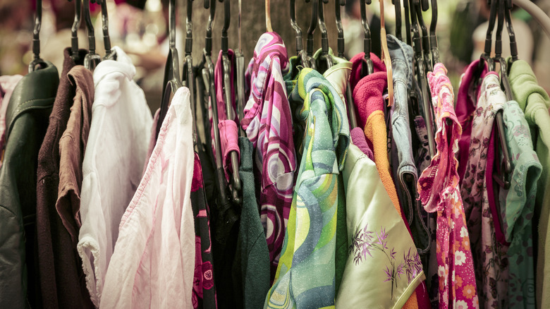 Vintage clothing on a rack