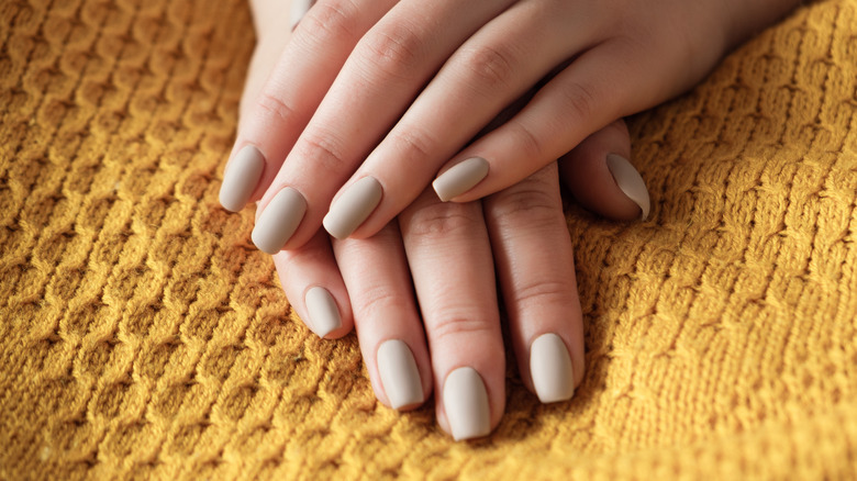 matte nude nails