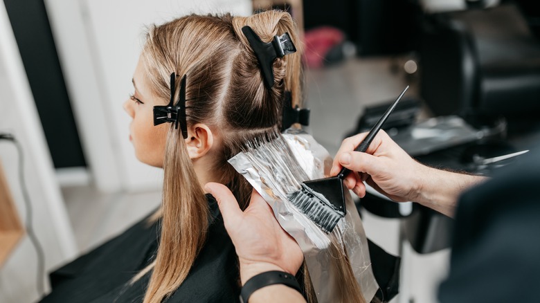 hair being dyed