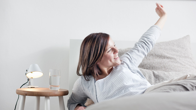 woman waking up