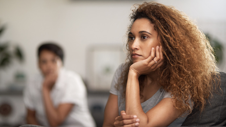 unhappy woman during argument