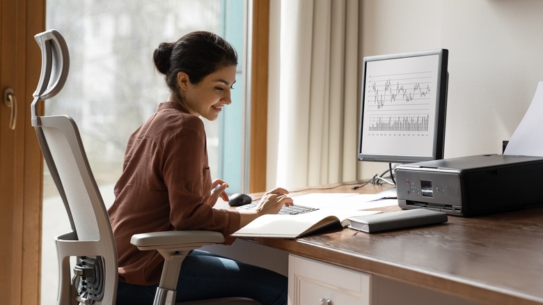 woman working from home