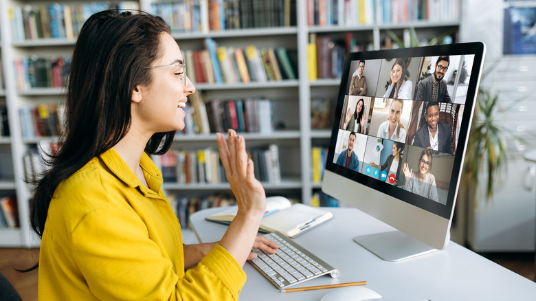 Woman on Zoom meeting 