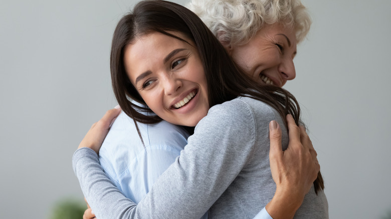Women hugging
