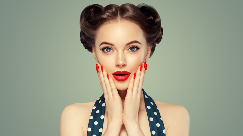 A woman with pin-up makeup