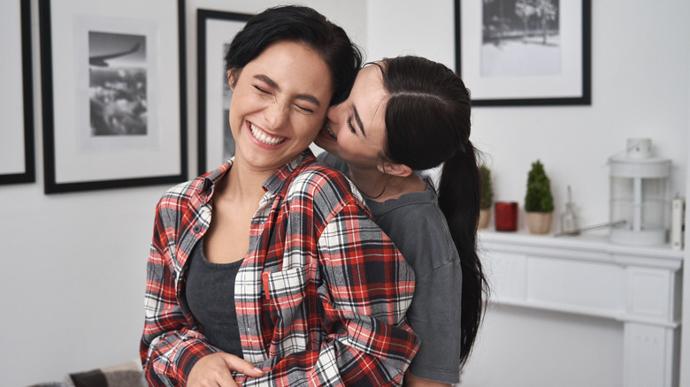 Happy couple embracing