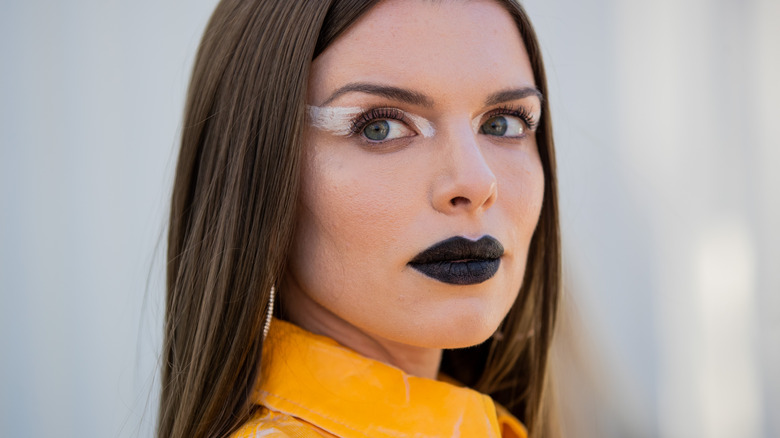 Woman with white eyeshadow