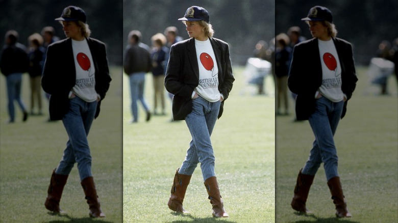 Princess Diana at the Guards Polo Club.
