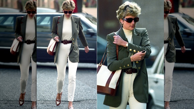 Princess Diana during a shopping trip in Knightsbridge.