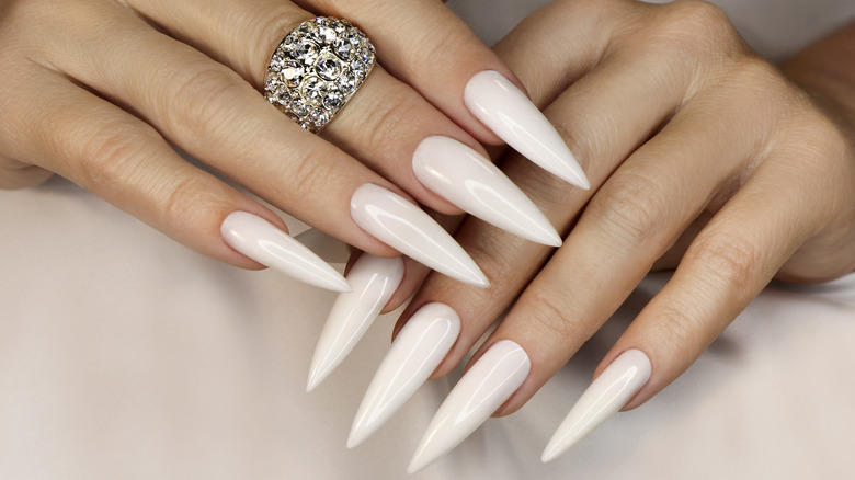 long white acrylic nails
