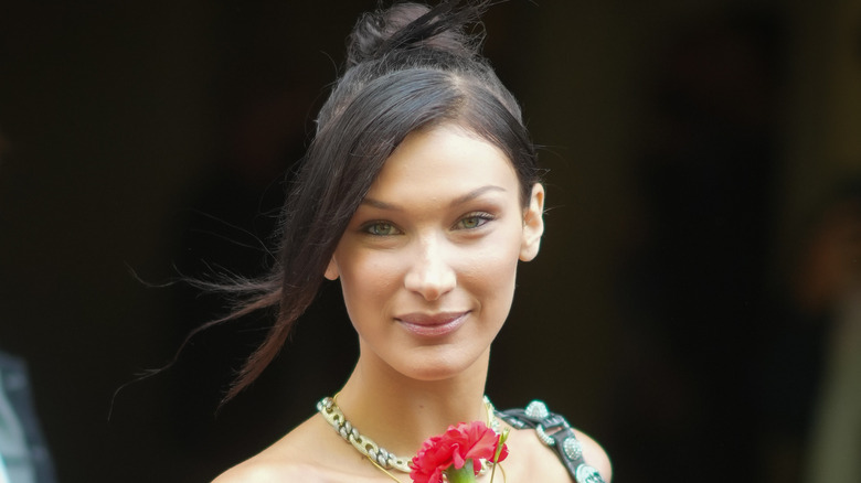 Bella Hadid with spike bun