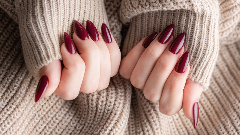 painted almond shaped nails