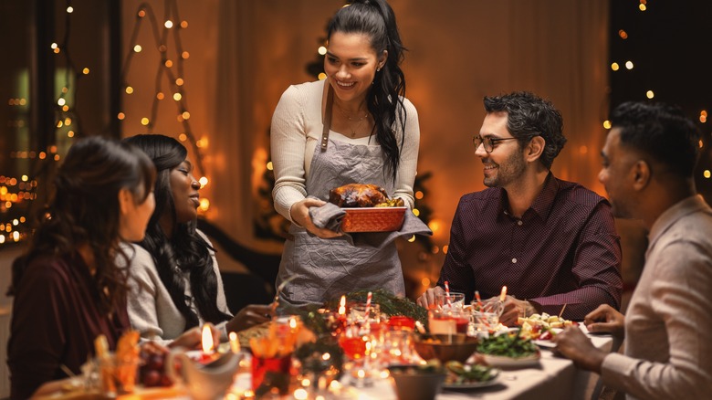 Friends gather for holiday dinner