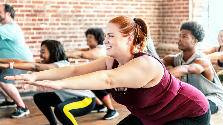 People at a workout class together