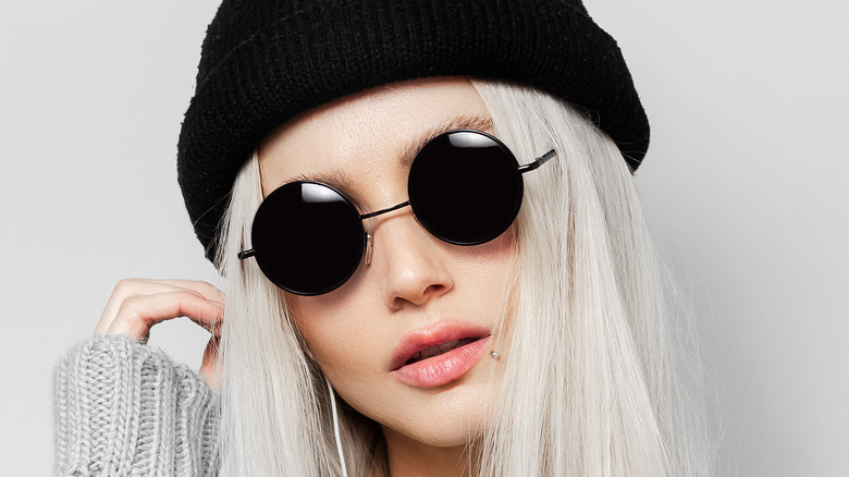 Black beanie and sunglasses