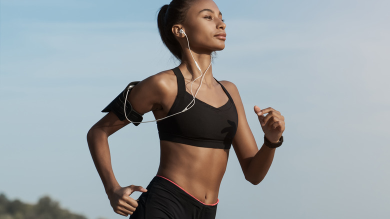 Woman running in joggers