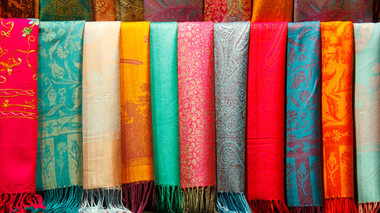 Pashminas on display