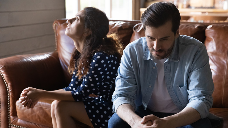 frustrated couple arguing