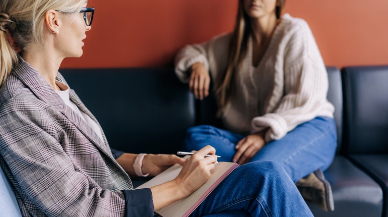 Woman in talk therapy session