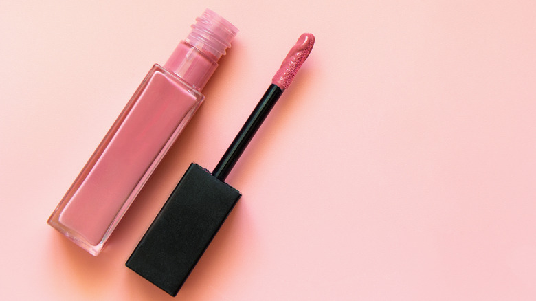 Tube of pink lip gloss