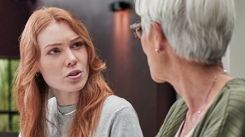 Woman arguing with her mother