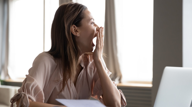 woman yawning 