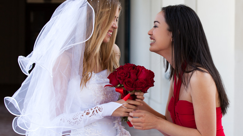 bride and maid of honor