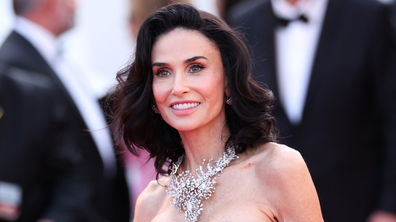 Demi Moore in a short wavy bob at the Cannes Film Festival