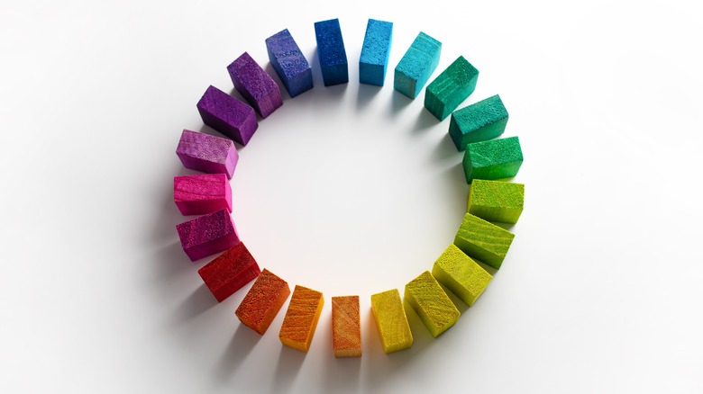 Wooden block color wheel