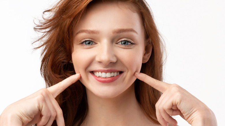 smiling woman with dimples