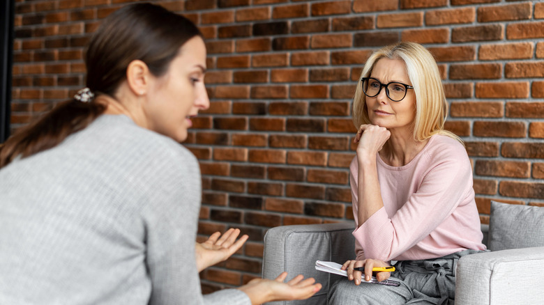 A woman in her therapy session