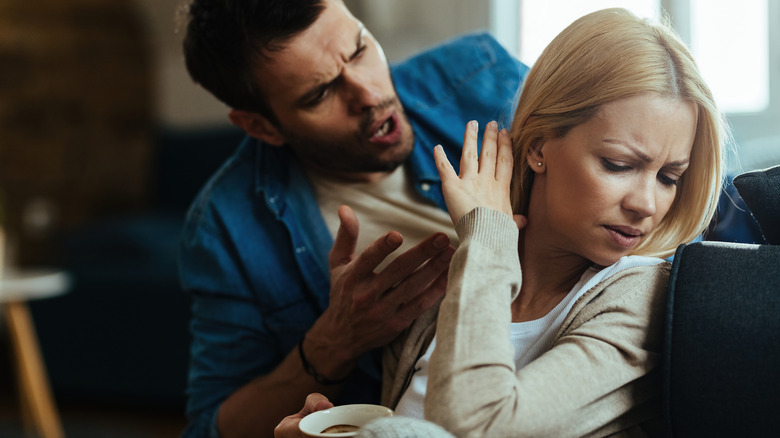 Man yelling at woman