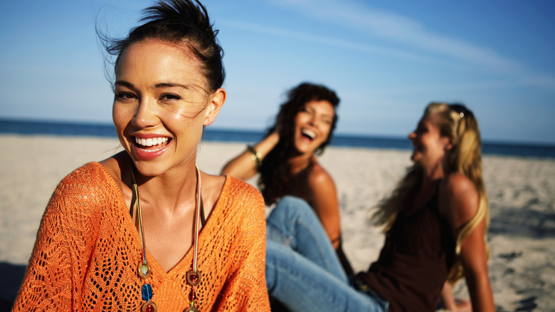 friends on beach