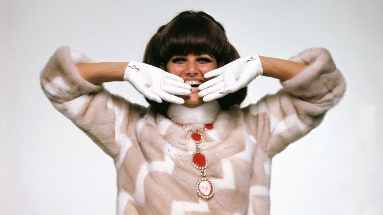 Actor Claudia Cardinale wore a Miriam Haskell necklace in the pages of Vogue in 1966
