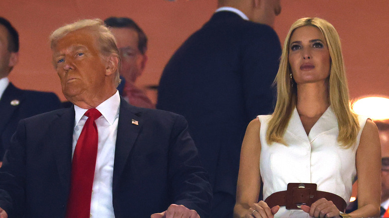 Donald and Ivanka Trump watch the Superbowl
