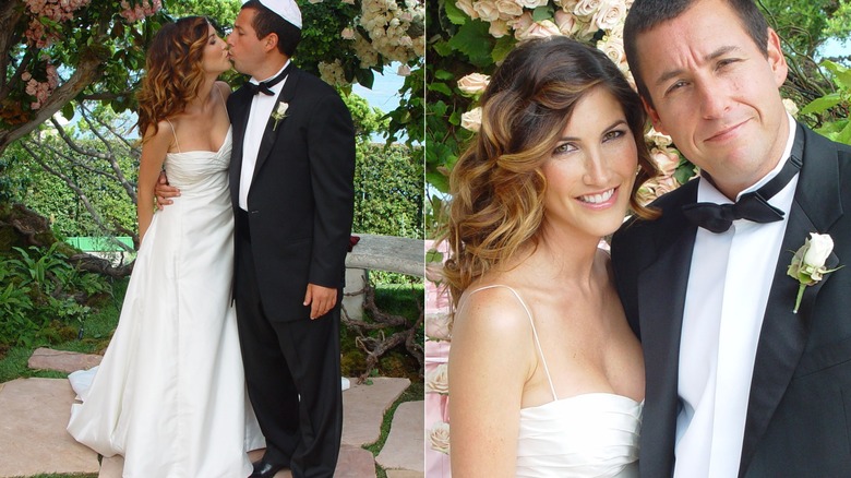 Jackie and Adam Sandler on their wedding day