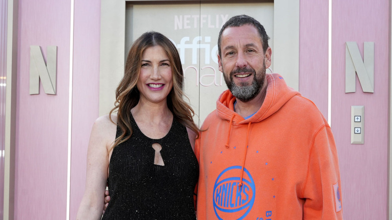 Jackie and Adam Sandler at the Office Romance premiere in 2026