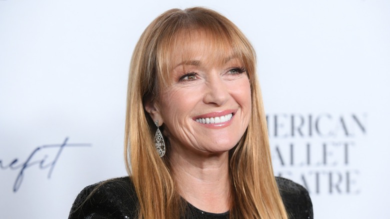 Jane Seymour smiling with wispy bangs at an event for the American Ballet Theatre.