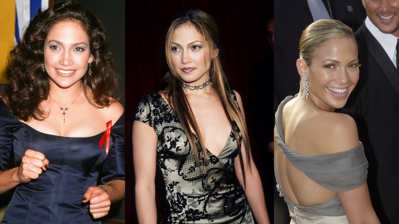 Jennifer Lopez in 1995, 1998, and 2000
